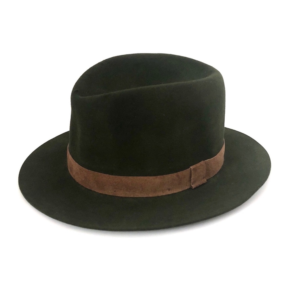 Vintage Paul Stuart Fedora Hat Green Felt 6 7/8